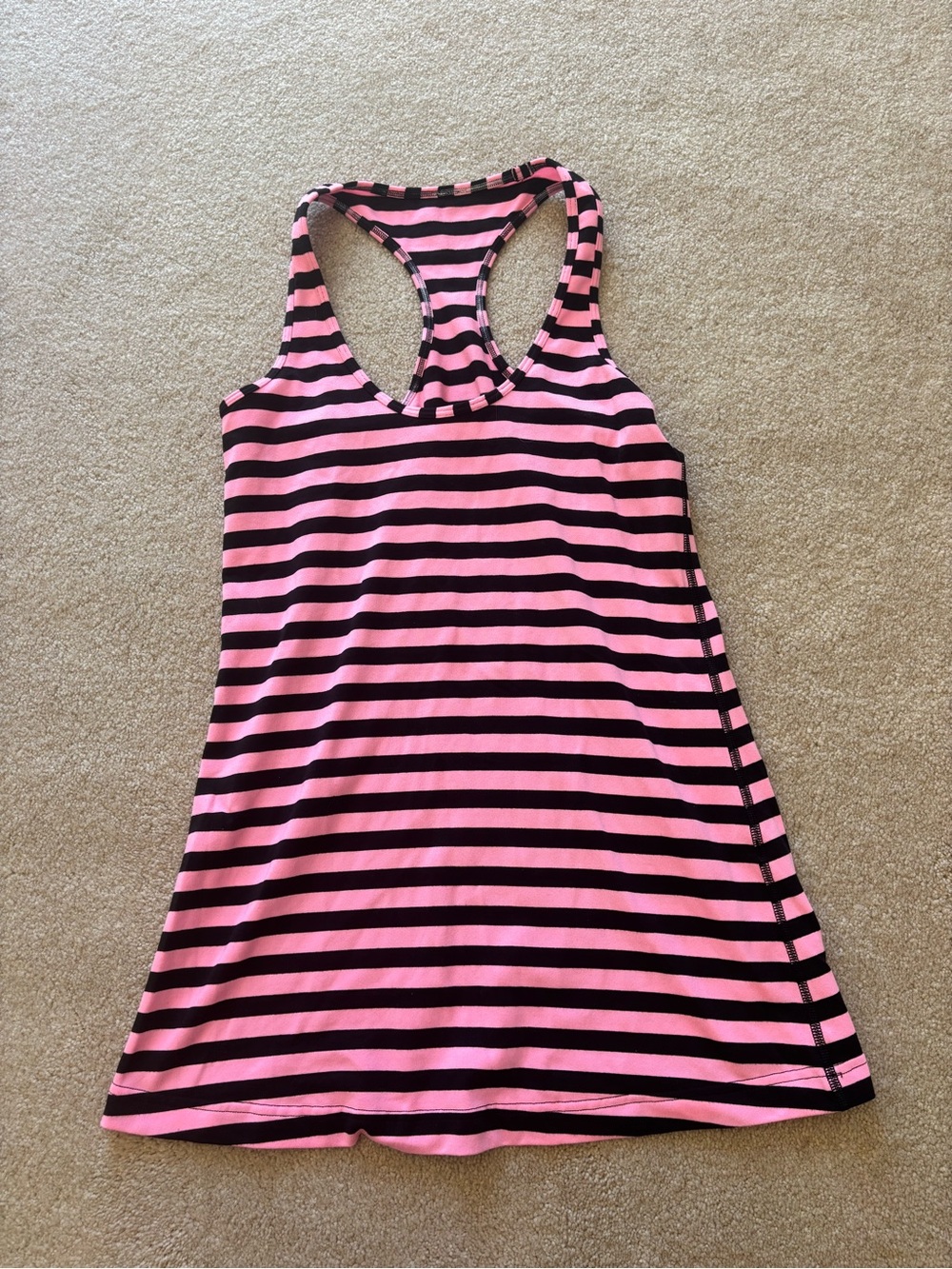 Lululemon Vintage Pink and Black Striped Tank
